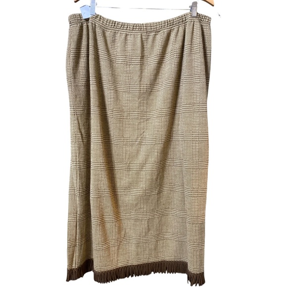 LENNIE for NINA LEONARD Plaid Fringed Skirt - Size 3X - Picture 1 of 3